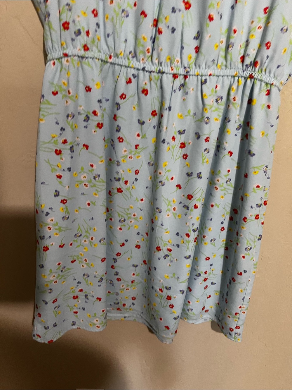 41 Hawthorn NWT Stitch Fix Trisha Split Neck Blue Ditzy Floral Mini Dress - Picture 10 of 11